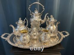 BSC Silver on copper 8-piece Tea Serving Set Includes Silversmith Cloths/trunk