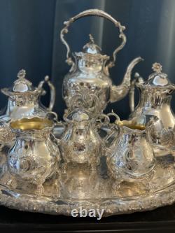BSC Silver on copper 8-piece Tea Serving Set Includes Silversmith Cloths/trunk