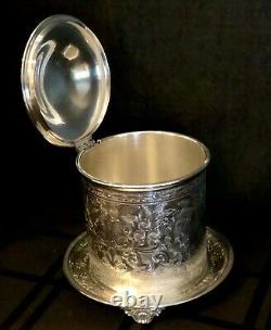 Baker Ellis Champagne Holder Ice Bucket / Tea Biscuit Jar Silver Plated England