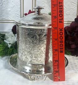 Baker Ellis Champagne Holder Ice Bucket / Tea Biscuit Jar Silver Plated England