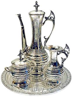 Barbour Bros Aesthetic Movement Turkish Revival Silverplate Tea or Demitasse Set