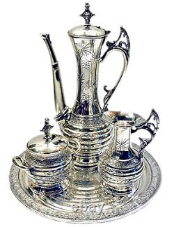 Barbour Bros Aesthetic Movement Turkish Revival Silverplate Tea or Demitasse Set