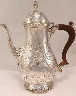 Barker Brothers Hand Chased Silverplate Tea Pot & Creamer