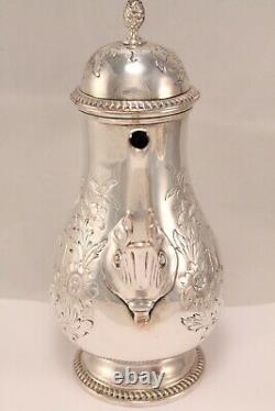 Barker Brothers Hand Chased Silverplate Tea Pot & Creamer