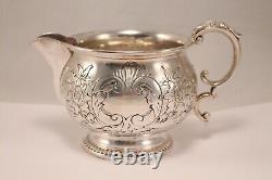 Barker Brothers Hand Chased Silverplate Tea Pot & Creamer