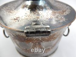 Barker Brothers Silver Plate Tea Caddy With Lion Head Handles England Circa 1930