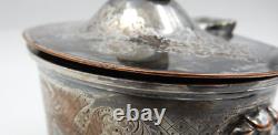 Barker Brothers Silver Plate Tea Caddy With Lion Head Handles England Circa 1930