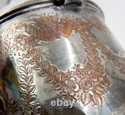 Barker Brothers Silver Plate Tea Caddy With Lion Head Handles England Circa 1930