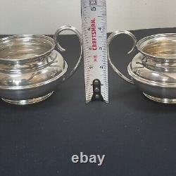Barker Ellis 4 Piece Tea Set Creamer Sugar Silverplate Made in England Vintage