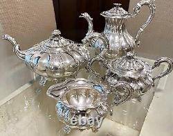 Barker Ellis Co. Vintage Silver Plate 5-Pc Hand-Chased 1931 Coffee & Tea Set