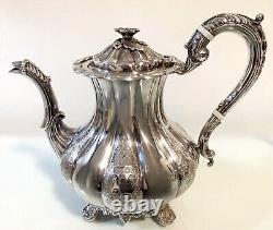 Barker Ellis Co. Vintage Silver Plate 5-Pc Hand-Chased 1931 Coffee & Tea Set