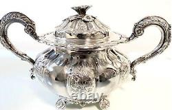 Barker Ellis Co. Vintage Silver Plate 5-Pc Hand-Chased 1931 Coffee & Tea Set