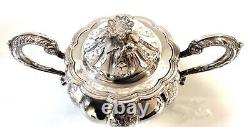 Barker Ellis Co. Vintage Silver Plate 5-Pc Hand-Chased 1931 Coffee & Tea Set
