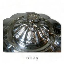 Barker Ellis England Silver Plate Tea Coffee Set Melon Shaped with Dragon Spout
