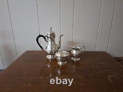 Barker Ellis Silver Plate 3 Piece Tea/Coffee Set Pot Creamer