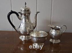 Barker Ellis Silver Plate 3 Piece Tea/Coffee Set Pot Creamer