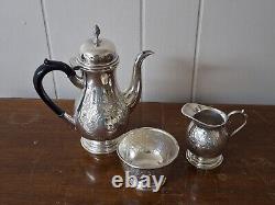 Barker Ellis Silver Plate 3 Piece Tea/Coffee Set Pot Creamer