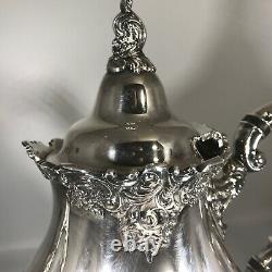 Baroque By Wallace 5 Piece Tea Service Set. Silver Plated Beautiful Condition