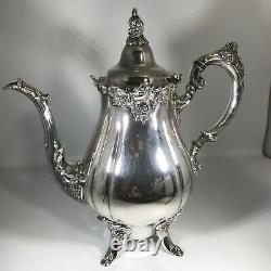 Baroque By Wallace 5 Piece Tea Service Set. Silver Plated Beautiful Condition