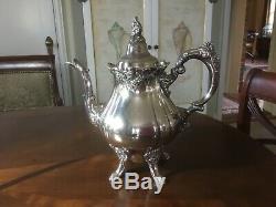 Baroque By Wallace Silverplate 7 Piece Tea Service Estate Quality Vintage