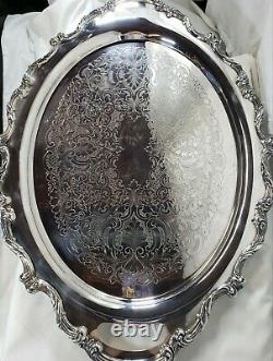 Baroque Silver Plated Tray Wallace 22 Inches Ornate Serving Tray Tea Bar Serving