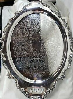 Baroque Silver Plated Tray Wallace 22 Inches Ornate Serving Tray Tea Bar Serving