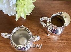 Baroque, Wallace (Older Edition)-Silverplate-5pc-Large Tray-Tea/Coffee Set