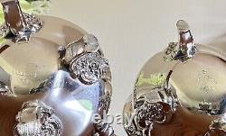 Baroque, Wallace (Older Edition)-Silverplate-5pc-Large Tray-Tea/Coffee Set