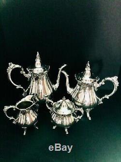 Baroque by Wallace Silver Plated 4 Piece Coffee and Tea Set
