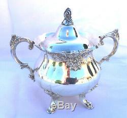 Baroque by Wallace Silver Plated 5 Piece Coffee and Tea Set with Oval Tray