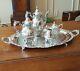 Baroque By Wallace, Silverplate 5 Pc Tea & Coffee Service With Tray