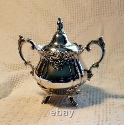 Baroque by Wallace, Silverplate 5 pc Tea & Coffee Service with Tray