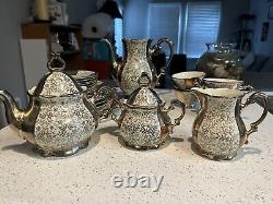 Bavaria China Tea/Coffee Set Silver And White Floral