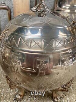 Beautiful 1860, 1870's Rogers, Smith New Haven silver plate Tea, Coffee set