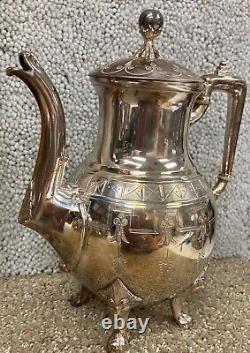 Beautiful 1860, 1870's Rogers, Smith New Haven silver plate Tea, Coffee set
