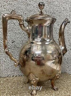 Beautiful 1860, 1870's Rogers, Smith New Haven silver plate Tea, Coffee set