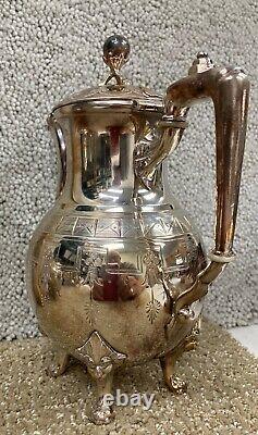 Beautiful 1860, 1870's Rogers, Smith New Haven silver plate Tea, Coffee set