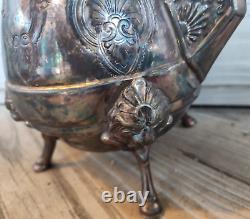 Beautiful 4pc. Victorian Silverplate Tea Set withHorse Finials Webster & Co. N. Y