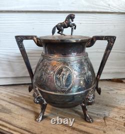 Beautiful 4pc. Victorian Silverplate Tea Set withHorse Finials Webster & Co. N. Y