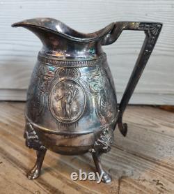 Beautiful 4pc. Victorian Silverplate Tea Set withHorse Finials Webster & Co. N. Y