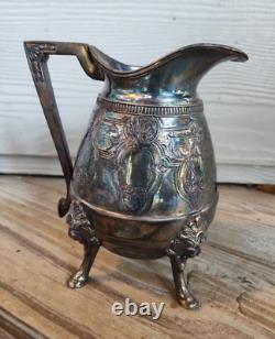 Beautiful 4pc. Victorian Silverplate Tea Set withHorse Finials Webster & Co. N. Y