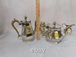 Beautiful Antique Robert & Belk Romney 5 piece Silver Coffee & Tea Serving Set