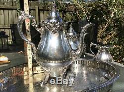 Beautiful Baroque by Wallace Silver Plated Four Piece Tea/coffee Set