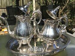 Beautiful Baroque by Wallace Silver Plated Four Piece Tea/coffee Set