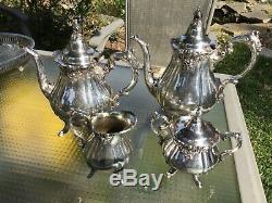 Beautiful Baroque by Wallace Silver Plated Four Piece Tea/coffee Set