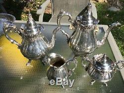 Beautiful Baroque by Wallace Silver Plated Four Piece Tea/coffee Set