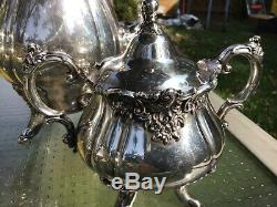 Beautiful Baroque by Wallace Silver Plated Four Piece Tea/coffee Set