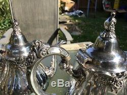 Beautiful Baroque by Wallace Silver Plated Four Piece Tea/coffee Set