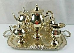 Beautiful Elegant Silver on Copper Coffee Tea set of 6 pcs