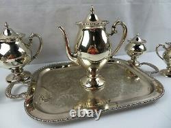 Beautiful Elegant Silver on Copper Coffee Tea set of 6 pcs